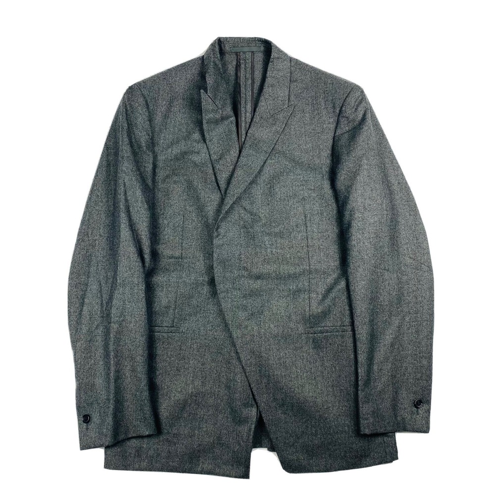 Hardy Amies‎ Gray Flannel Unstructured Pure Wool Blazer Size Mens 38R NWOT